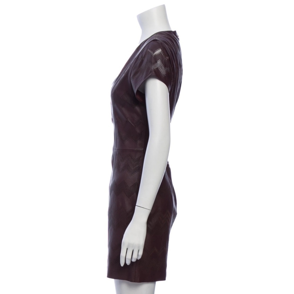 PARKER Leather Mini Dress Size: L - Picture 4 of 5